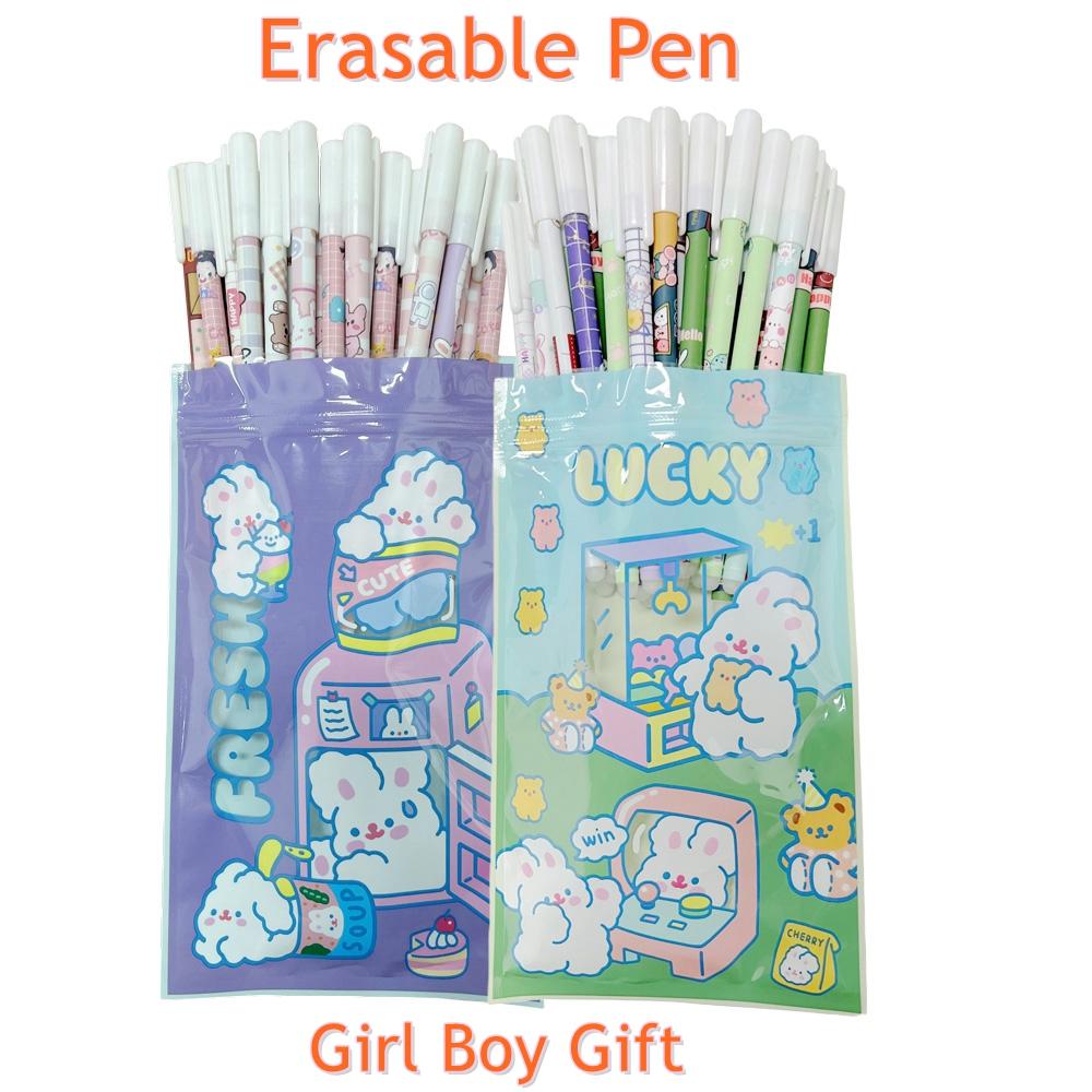 100 Pcs/Set Erasable Gel Pens Kawaii Pen Erasable Refills 0.5mm Goy Girl Student Office Writing School Gift Cute Stationery