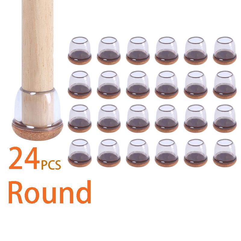 24 PCS Chair Leg Protectors for Hardwood Floors Thick Felt Pads Table Furniture Leg Cover Smooth Moving Chair Feet Caps Square
