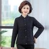 Women's Autumn/Winter Quilted Cotton Jacket for Middle-Aged and Elderly - Stand Collar, Warm, Thickened Design