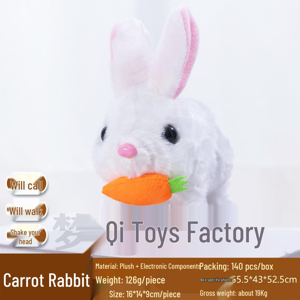 Plush Electric Toy Rabbit - Cute, Walking, Talking Simulated Pet Doll for Kids