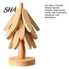 Natural Pine Wood Hot Pad Collapsible Wooden Trivets for Dishes, Christmas Tree Shaped Pot Mat Table, Heat Compact Storage Trivet Set Resistant Holder