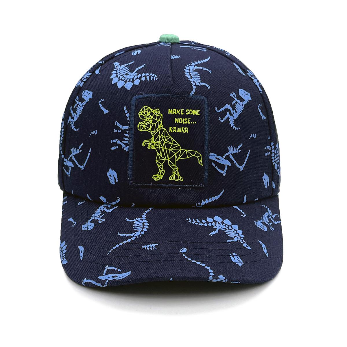 Dinosaur Shape Children S Baseball Cap Sun Hat Dinosaur Bone Cartoon Children S Hat Fashion Cap Tide One size fits all тёмно-синий