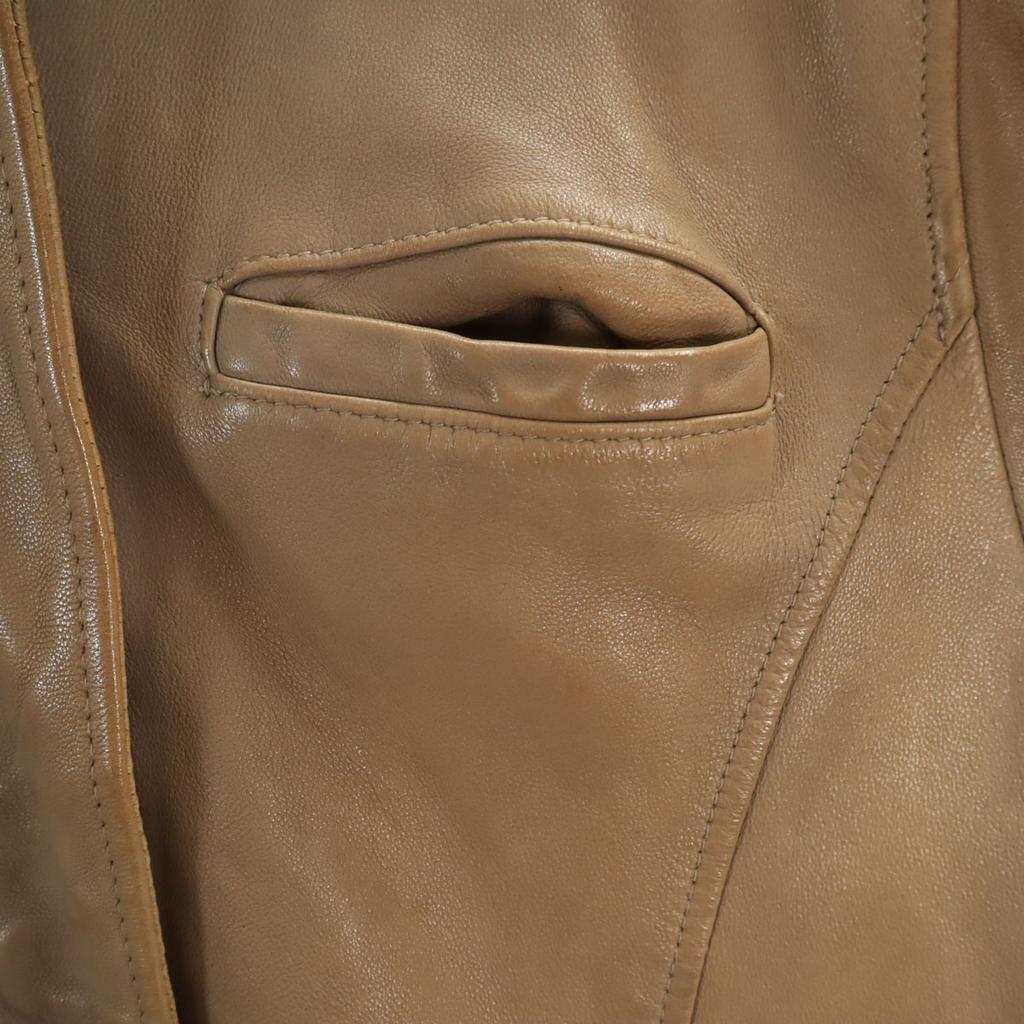 AVIREX Belle Sheepskin Leather Coat M Beige Women Used