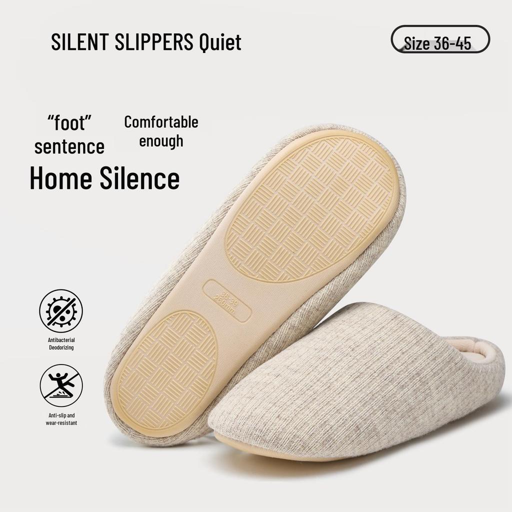 Lida Ni Women's Japanese Silent Non-slip Indoor Slippers for Postpartum, Wooden Floors, Soft Cotton Sole, Autumn/Winter.