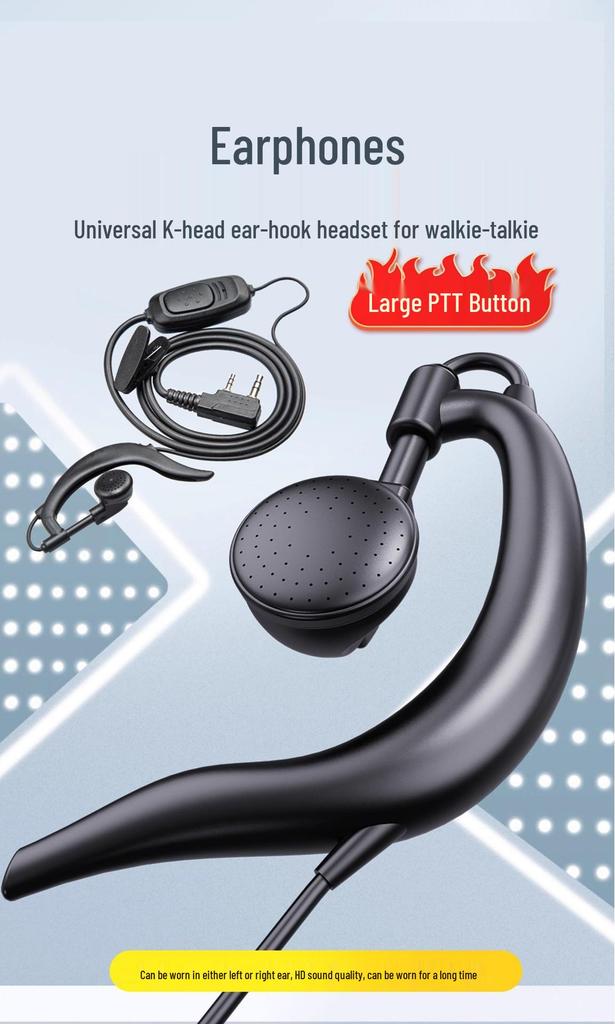 F8 Noise Cancelling Walkie Talkie Earpiece with Mic Compatible with Baofeng 888S UV-K5 K6 8800 8600