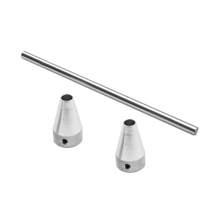 Axe d'équilibrage moto 19mm avec cônes de serrage pour dispositif d'équilibrage