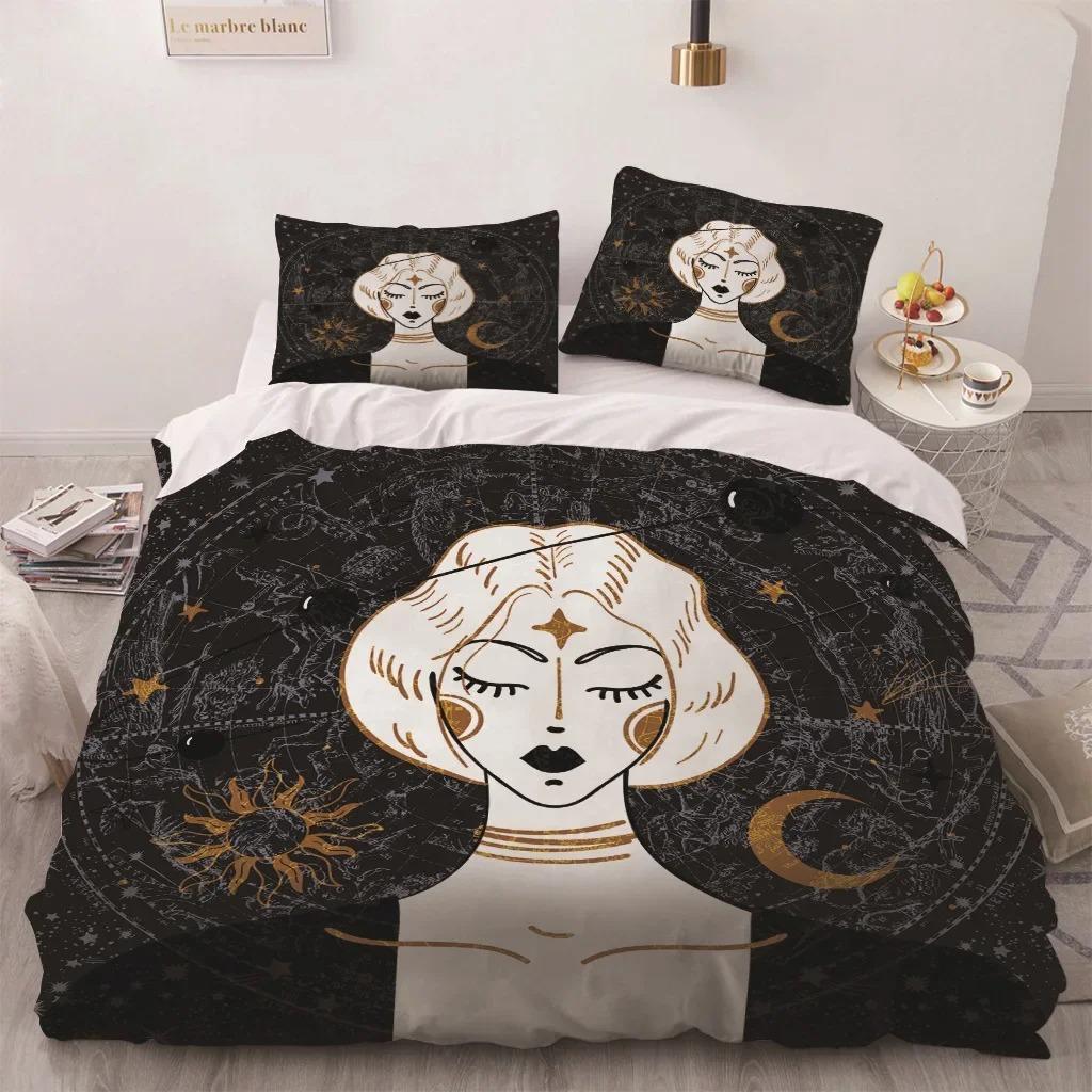 Africa Egypt King Queen Duvet Cover Egyptian Pharaoh Bedding Set for Teens Adults Ancient Frescoes 2/3pcs Polyester Quilt Cover