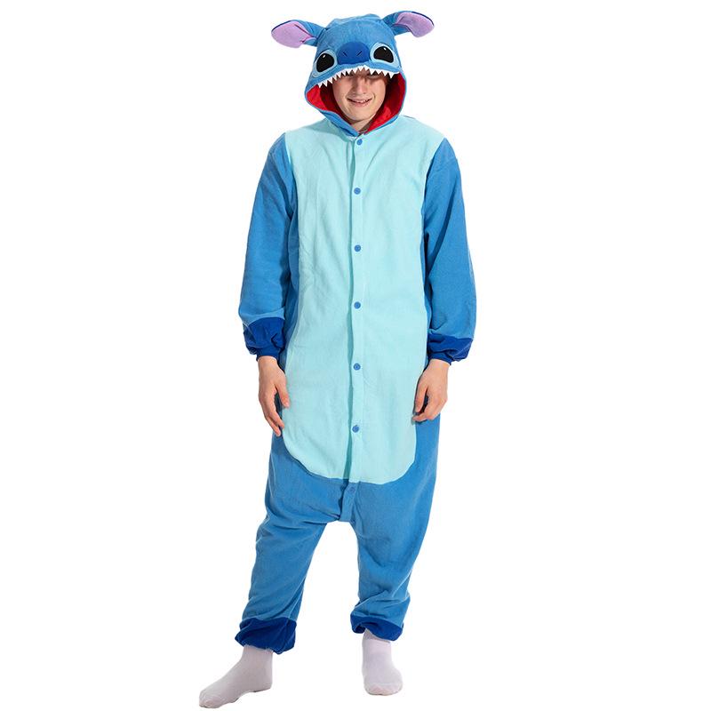 

Флисовый мультяшный комбинезон для пар - Рождественский фестивальный домашний костюм Small