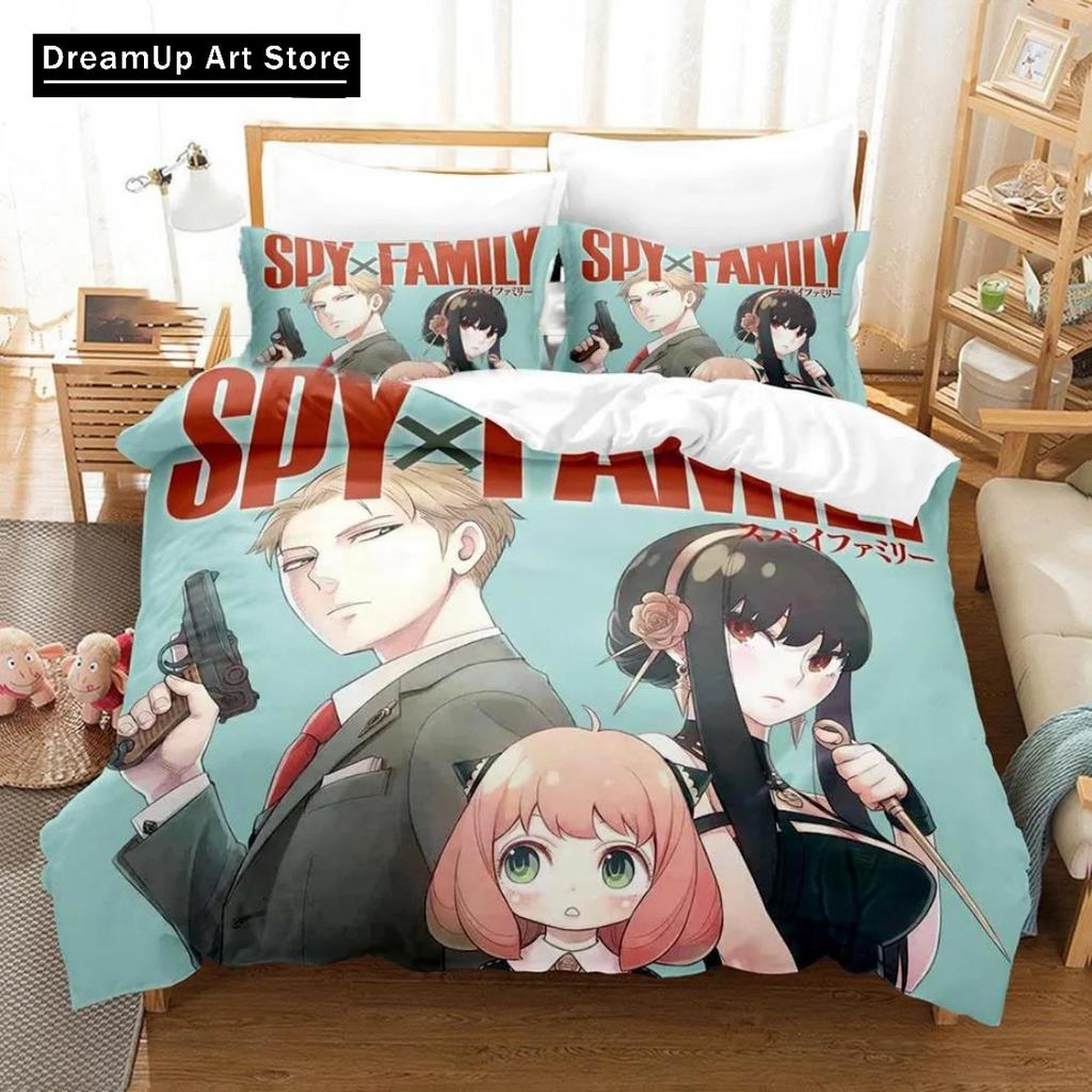 Anime Spy X Family Anya Bedding Set Duvet Cover Bed Set Quilt Cover Twin Single Queen King Size Boys Adult Home Textile Decor