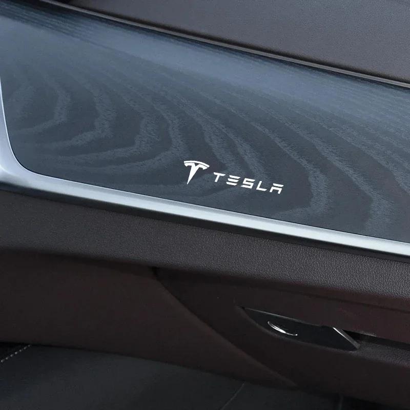 Adesivo de Carro Adesivos com Logo de Carro Tesla Lateral da Carroceria Para-lama Porta Janela Porta-malas Decalques Adesivos Decoração Exterior Para Tesla Modelo 3 Modelo S X