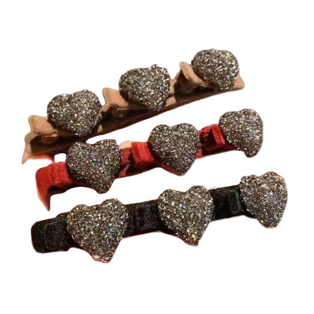 Flocking Love Diamond Hair Clip: New Year's Hair Braiding & Bangs Accessory
