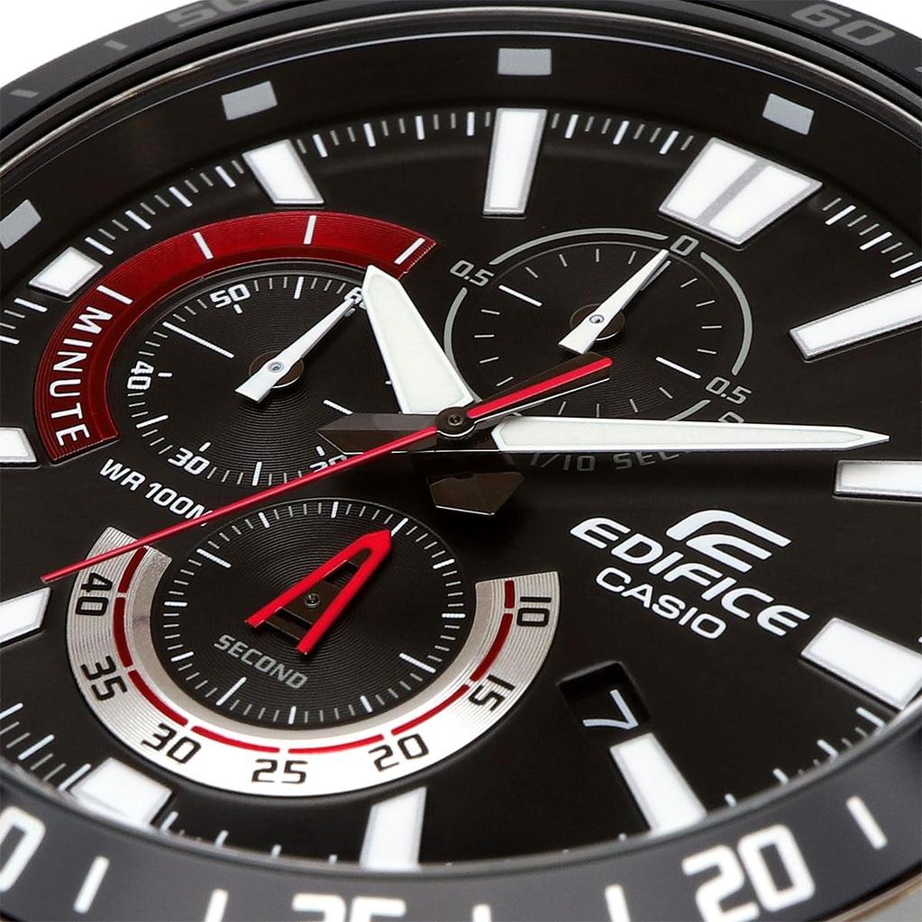 Casio Edifice Chronograph Uhr Schwarze Lünette Übersee-Modell Herren EFV-620D-1A4V