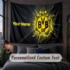 Arazzo con Testo Nome Personalizzato, Appeso Decorativo da Parete Borussia Dortmund, Arazzo Sfondo per Casa Camera da Letto