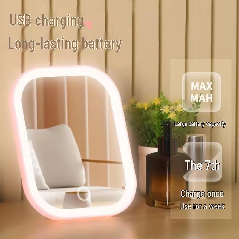 Portable Folding LED Vanity Mirror for Travel and Bedroom