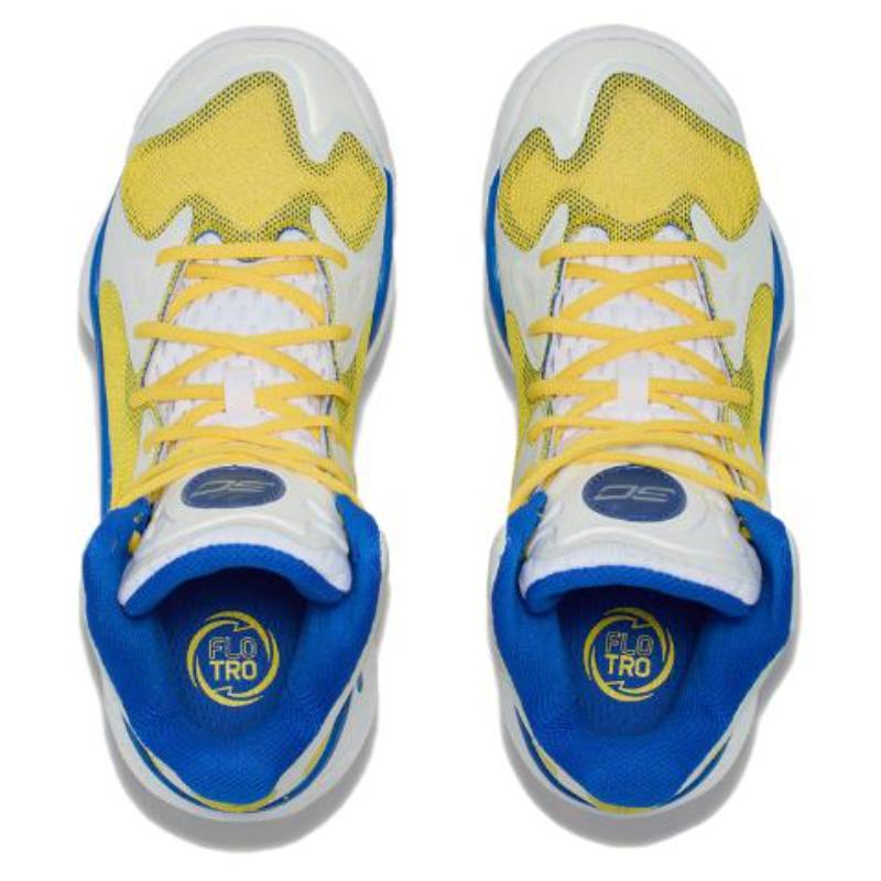 Under Armour Spawn FloTro Basketball Shoes 'White Yellow Blue' Sneakers 3026640-100
