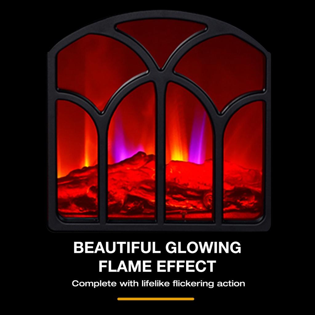 70W/750W/1500W Elektrický krbový ohřívač ventilátor kamna polena plamenový efekt římsa časovač PTC keramický ohřívač