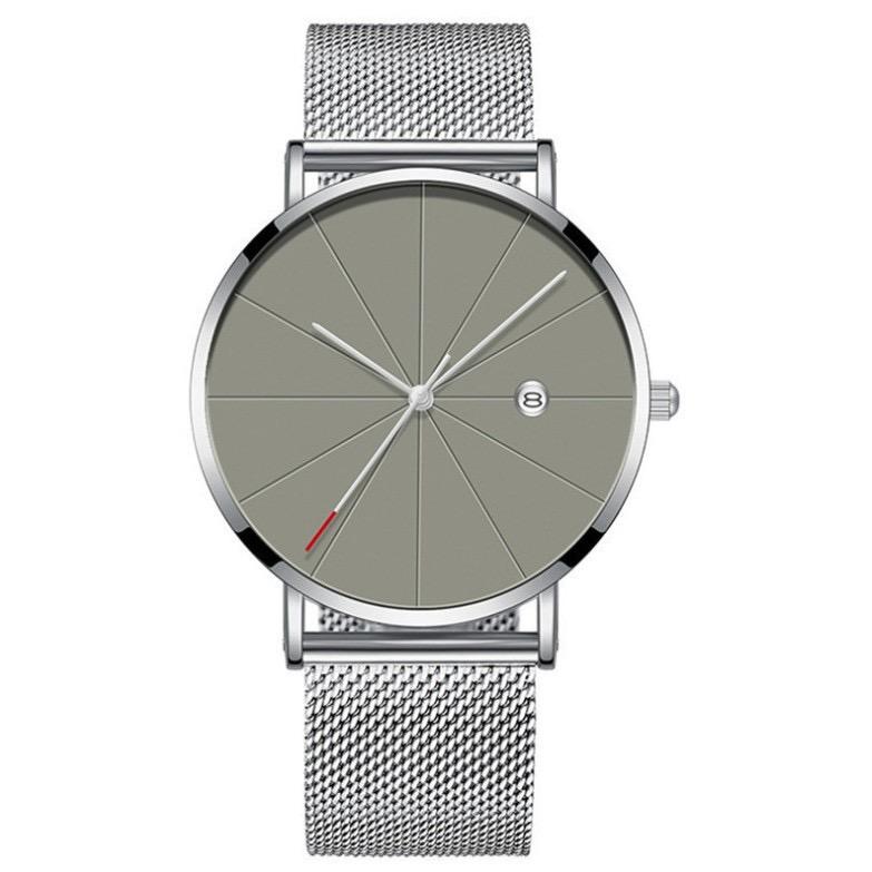 Herrenmode ultradünne Edelstahluhr Sport- und Freizeit-Quarzuhr