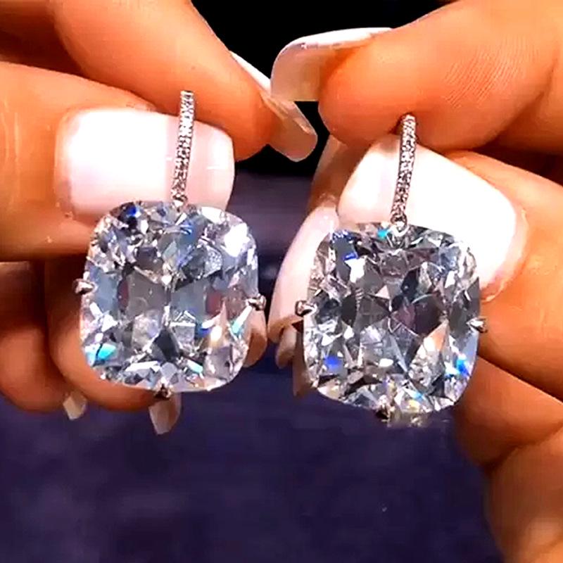 Versatile Square Zircon Earrings for Women - European & American Dangle Design