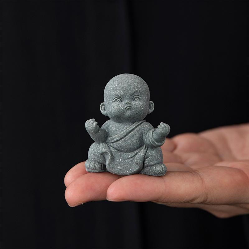 Sošky Buddhy, Miniaturní buddhističtí mniši, Kung-fu mniši, Dekorace zenové zahrady, Meditace, Dekorace domácího akvária