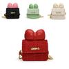 Bow Sweet Adorable Childrens Handbag Stylish Plaid Design Soft Pu Material For Everyday Use