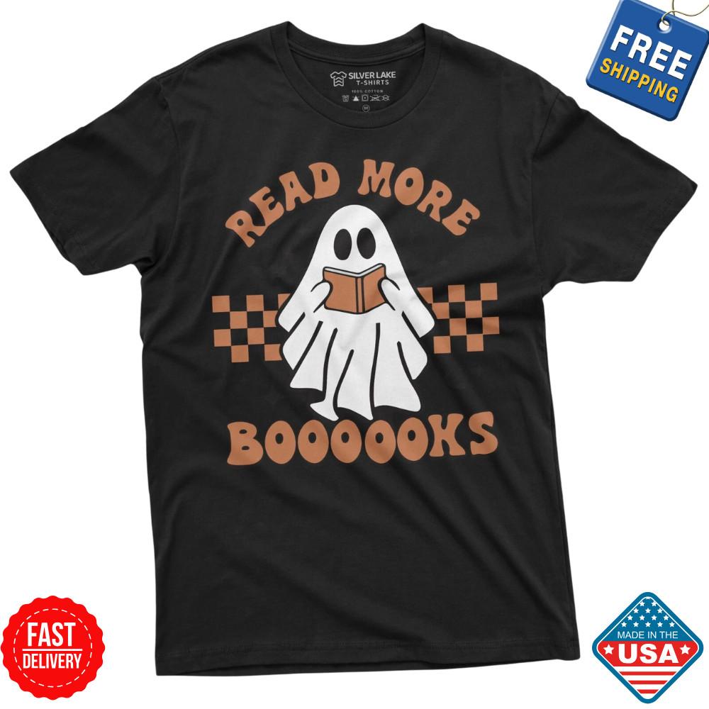 Halloween T-Shirt Halloween Teacher Shirt Read More Books T Shirt Halloween Gift Unisex T-Shirt M