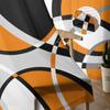 Geometric Abstract Round Artistic Orange Sheer Curtains Living Room Window Tulle Curtains Bedroom Veiling Curtains Luxury Drapes
