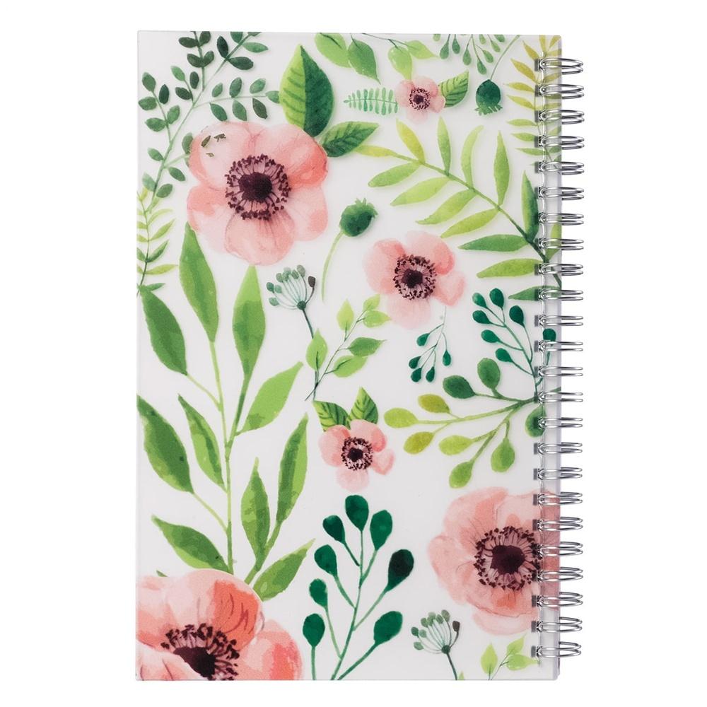 Beautiful Wirebound Notebook Ecclesiastes 3:11 Floral Design Spiral Bound PVC Cover 128 Lined Pages Scripture Inspirational Gift