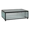 Rectangular Black Box with Glass and Metal Lid 20 X 13 X 7 Cm