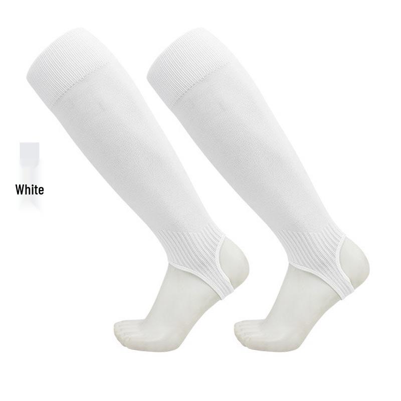 Cross-border Spot Long Football Socks with Heel Protection, Shin Guards, Anti-Friction Compression for Calves Adult One Size белый