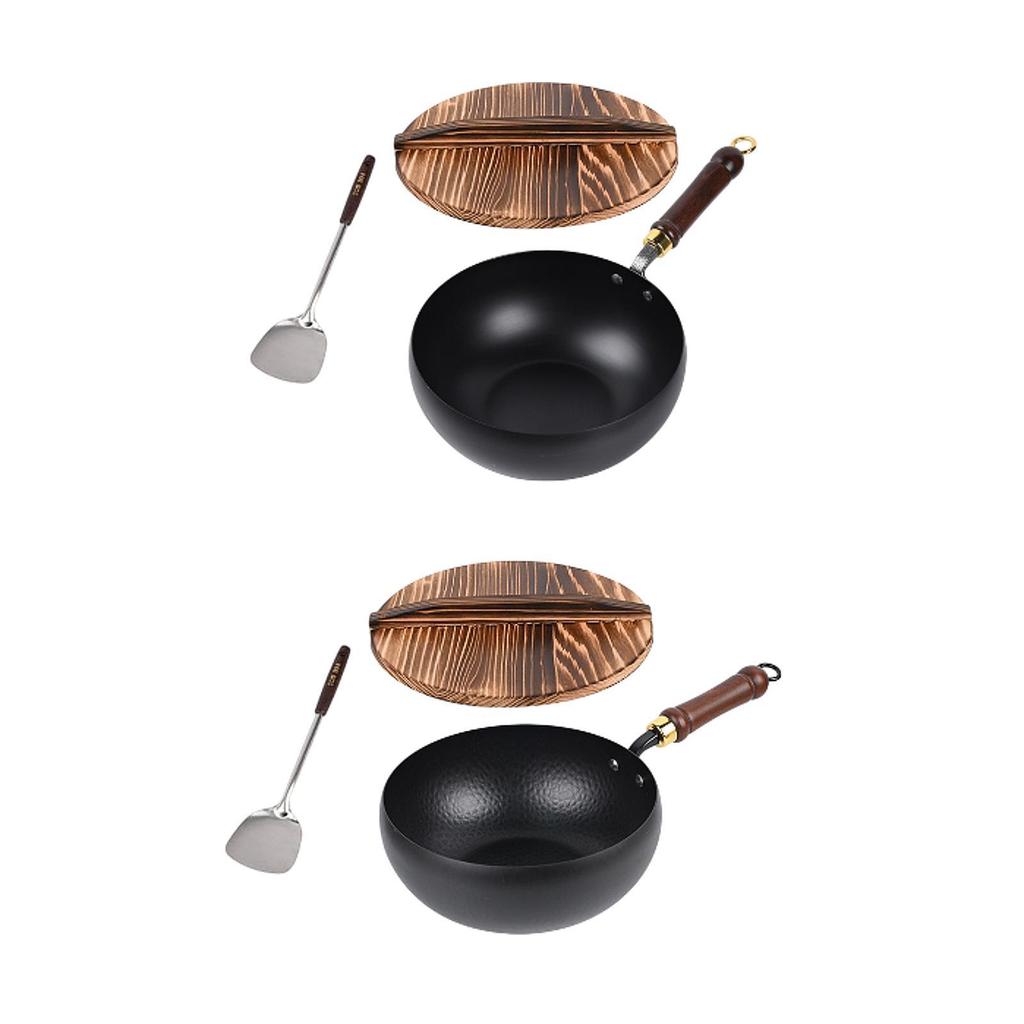 45 Inch Frying Pan, with Hanging Hook, Uncoated, Cookware for Kitchen, Home, Camping, Hotel
