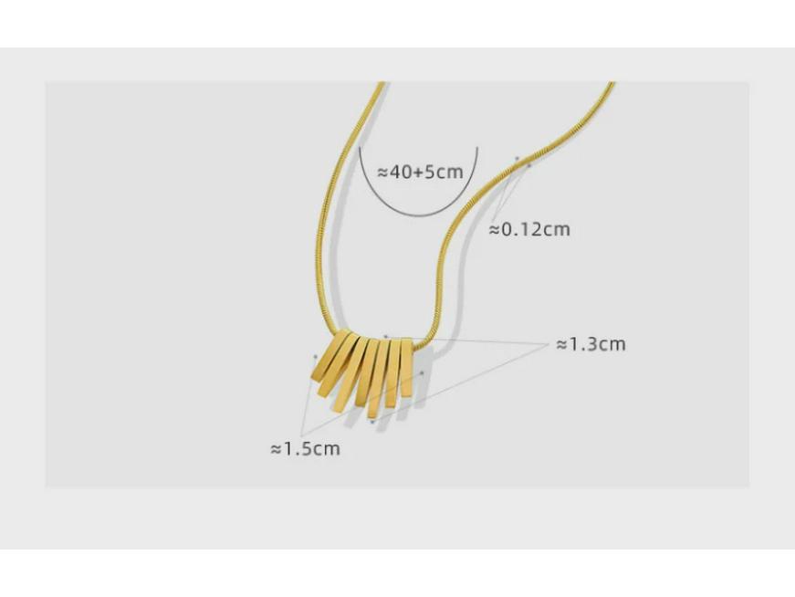 European & American Luxury Geometric Pendant Necklace: Irregular Square, Gold-Plated Titanium Steel