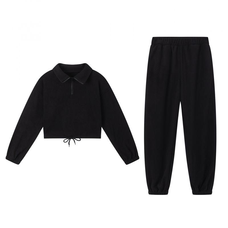 2025 Autumn/Winter Women's Fashion Loose Zipper Stand Collar Hoodie & Casual Two-Piece Set