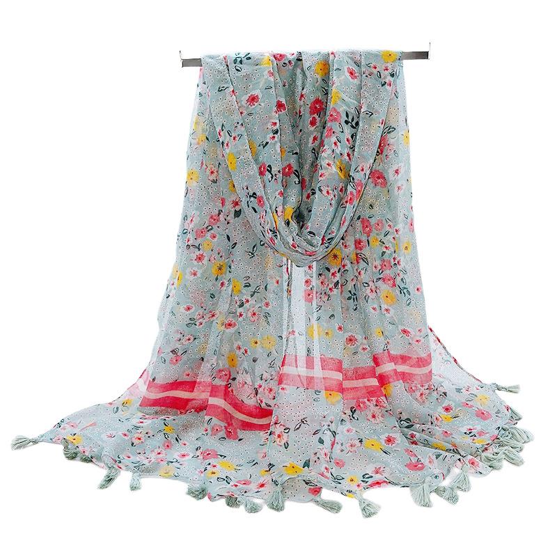 Fashion Luxury Petal Floral Tassel Viscose Shawl Scarf Lady High Quality Wrap Pashmina Stole Bufandas Muslim Hijab 180*90Cm