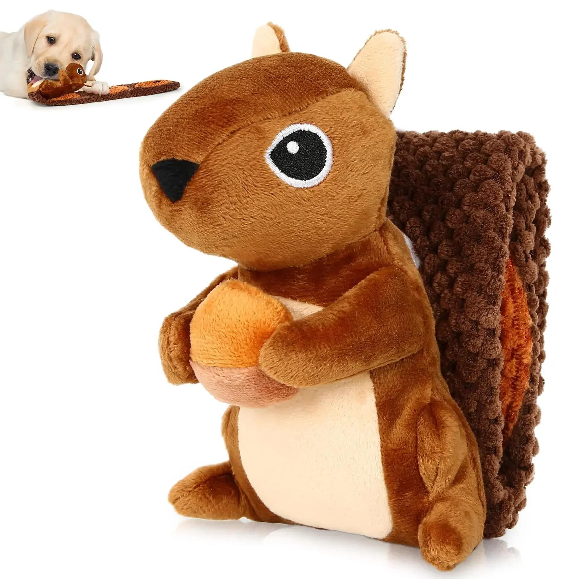 

Cross-border pet products squirrel bb call sound pet plush toy dog toy can t bite, relieve boredom and hide food 20cm