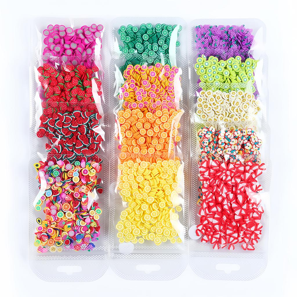 10g Nail Art Decoration Heart Fruit Candy Slices Polymer Clay Nail Charms Manicure Accessory for DIY Resin Silicone Mold Filler