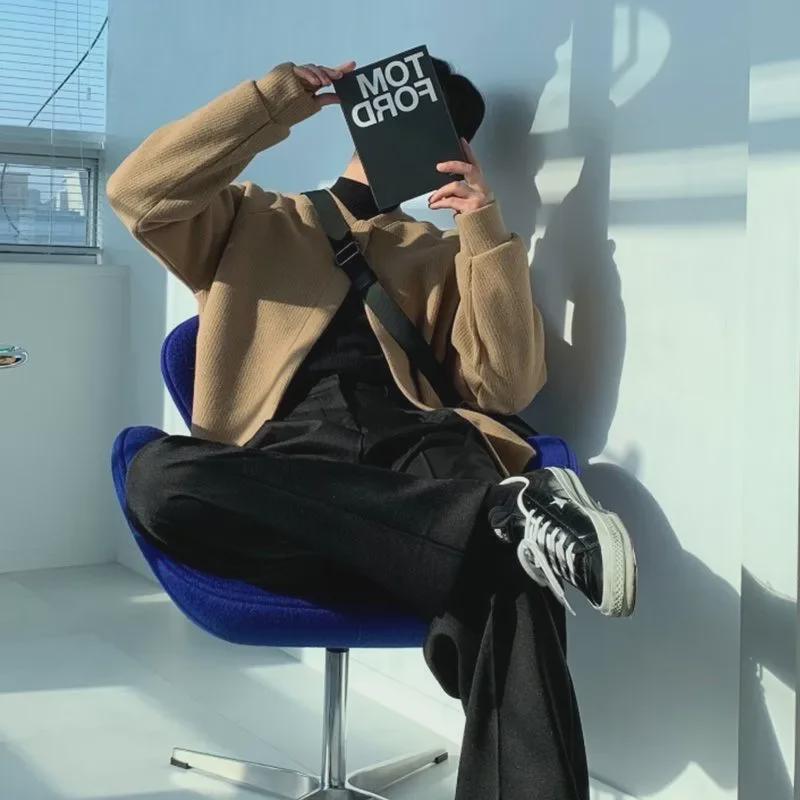 Men's Korean-Style Loose Knitted Cardigan Sweater - 2024 Autumn/Winter Collection