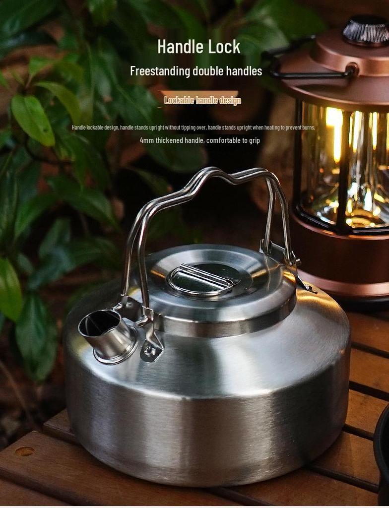 CLS 1L Ultra-Light Outdoor Camping Kettle - 304 Stainless Steel Mini Teapot/Coffee Pot