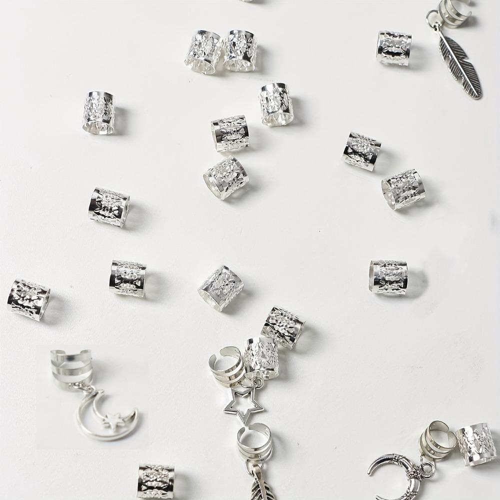 26pcs Dread Locks Hollow Out Hair Ring Metal Cuff Clips Hair Braid Tubes  for Braids