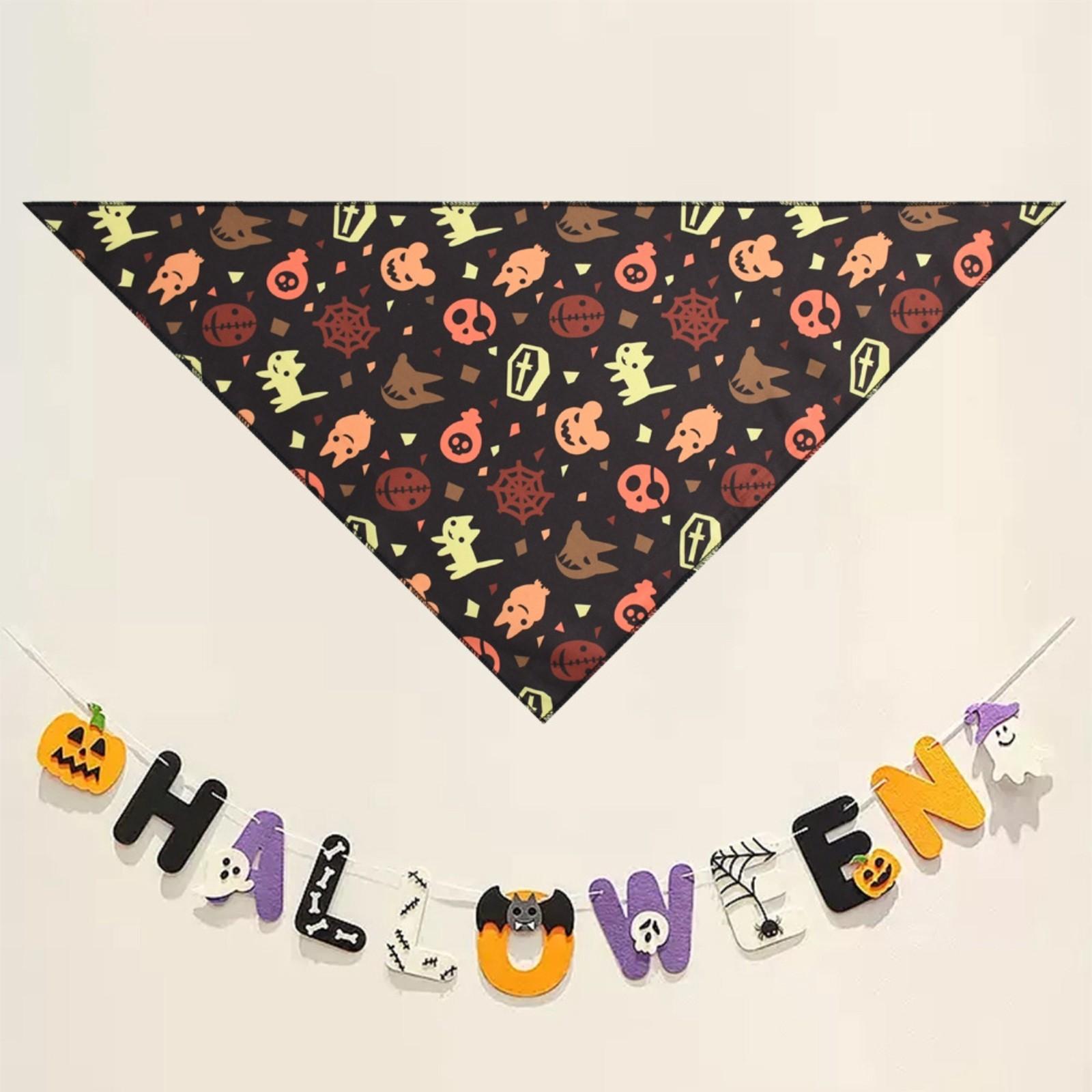 

Бандана с призраком на Хэллоуин, милый и универсальный нагрудник для кошек и собак