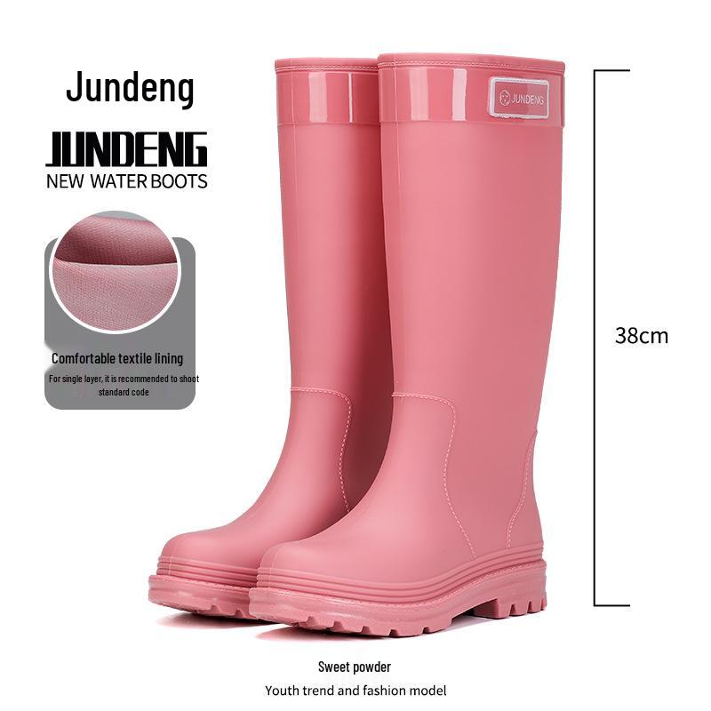 Women's Thickened High-Top Waterproof Rain Boots with Non-Slip Velvet Lining