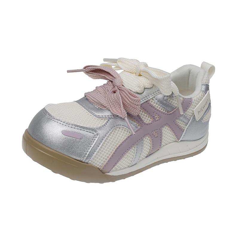 Girls mesh sneakers 2025 summer new breathable little white shoes children soft-soled casual shoes boys board shoes tide