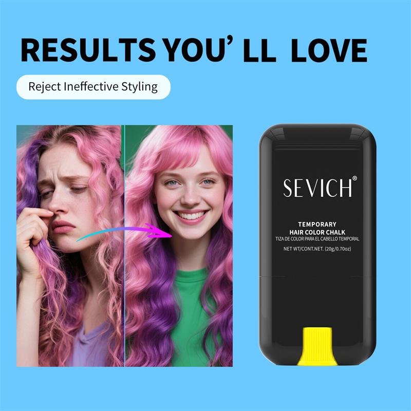 Bâton de coloration temporaire pour cheveux SEVICH Fashion DIY Crayon de coloration capillaire à usage unique et longue durée Craie de couleur pour cheveux Cire colorante pour cheveux Cire coiffante 20G