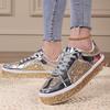 Women's Leather Platform Casual Shoes Bright Top Fashion Low Top Lace Up Sneakers Sneaker Slippers for Women