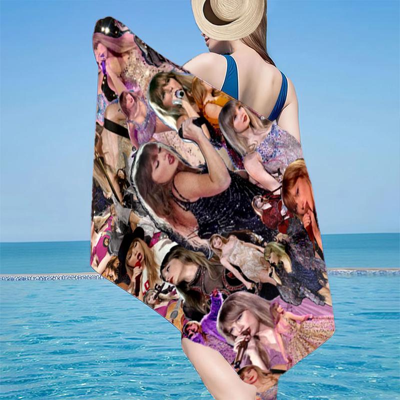 Taylor Music Beach Towel, Super Soft Microfiber, Gift for Her/Him, Birthday, for Pool, Beach, Travel, Home Decor Fan Gifts