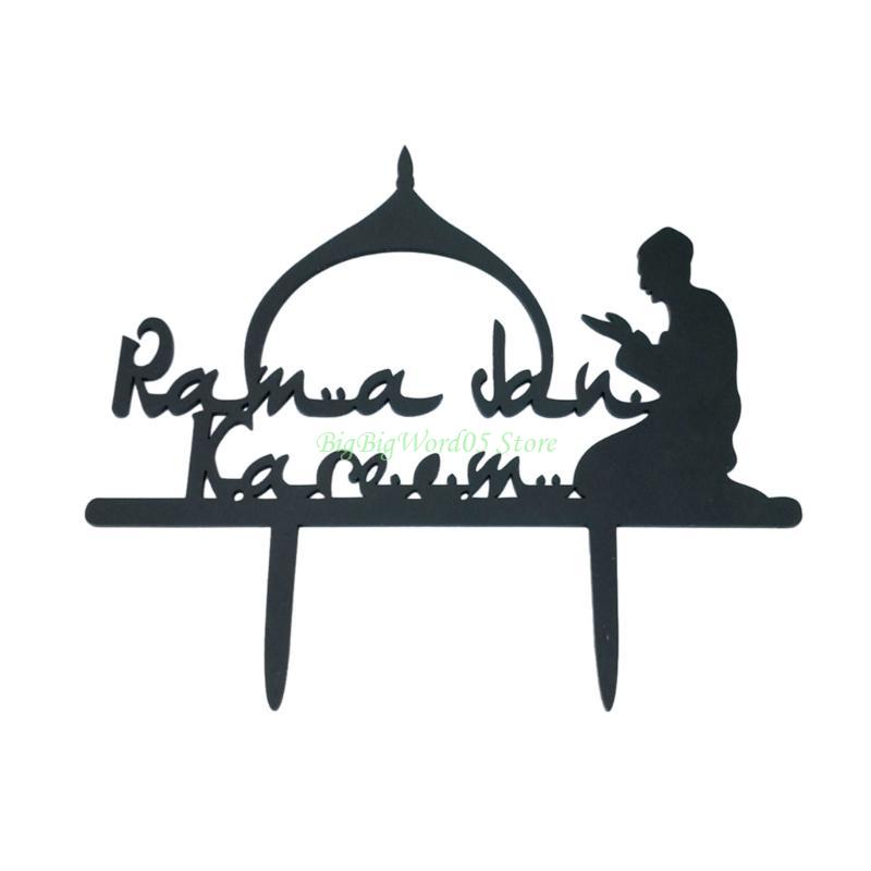 24TE Acrylic Cake Decors Islamic Holiday Cake Toppers for Middle Eastern Celebration Pack of 2PCS