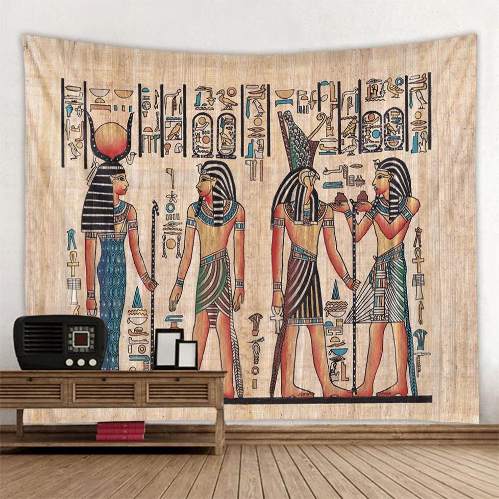 Egyptian retro mural, printed tapestry, hippie wall hanging fabric, home decoration aesthetics, living room, bedroom decoration
