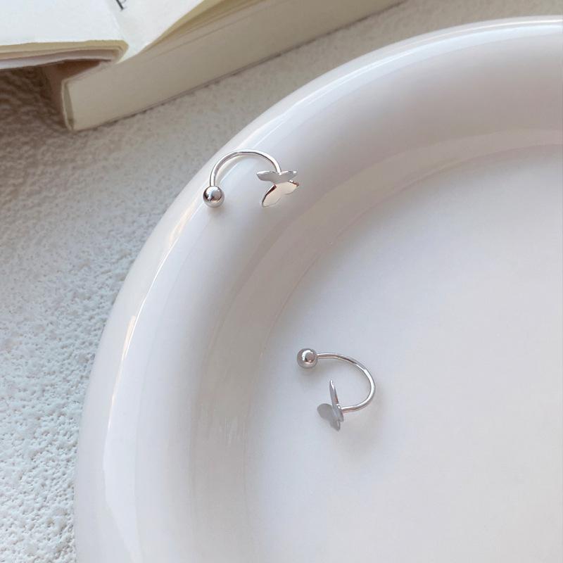 S999 Sterling Silver Butterfly Stud Earrings: Elegant Forest-Inspired Design for Women.