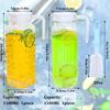 2 Pack Acrylic Pitchers, 37Oz Clear Plastic Pitcher With Removable Lid