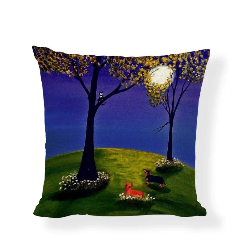 New Design Dog Cushion Covers Cute Animal Seagull Butterfly Painted Home Decor Living Room Couch Gifts Throw Pillows Cases