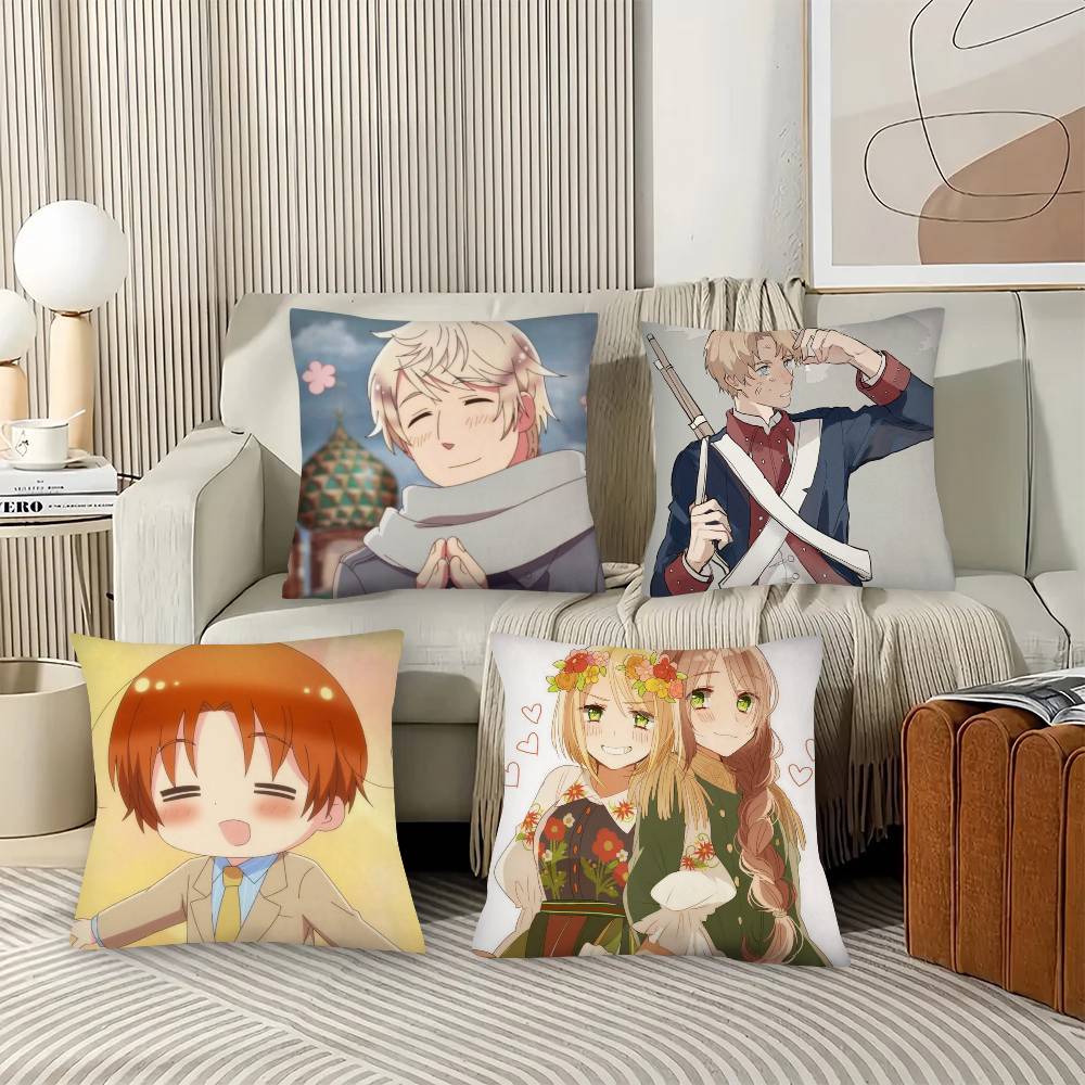 1Pc Anime H-Hetalia World Stars Pillow Case Fashion Square Pillowcase Bedroom Sofa Room Ins Decoration Leisure